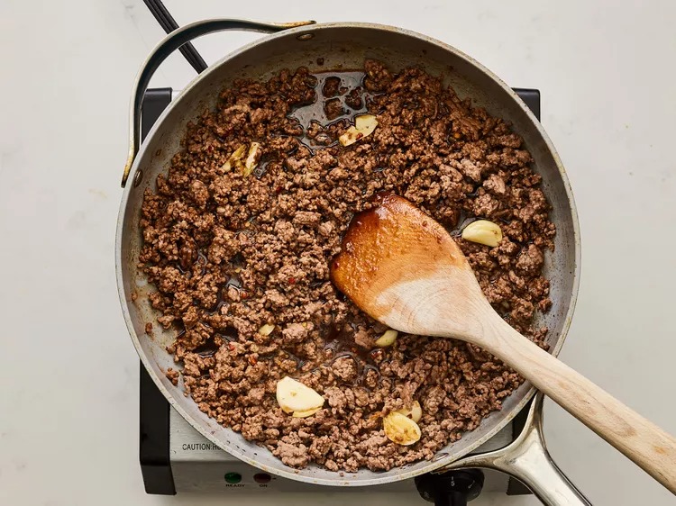 Stir in the soy sauce, brown sugar, and crushed red pepper