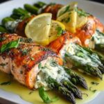 Asparagus Lemon Ricotta Stuffed Salmon Rolls Recipe