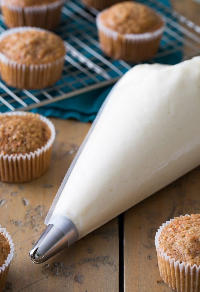 Use the frosting right away on completely cooled cakes or cupcakes.