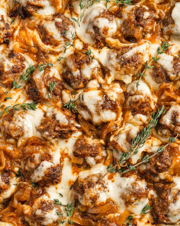 Cheesy French Onion Meatballs
