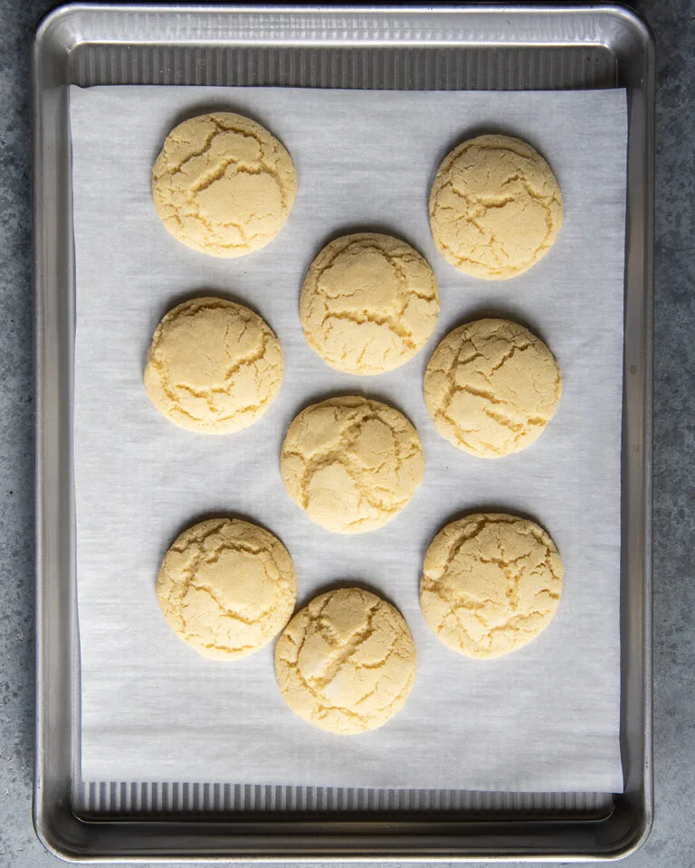 Bake until the tops look crinkled and the edges turn lightly golden while the centers remain soft.