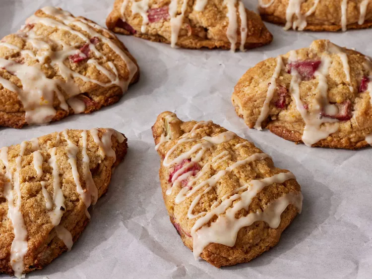 Bake until the scones are golden brown and cooked through, then let them cool slightly on a wire rack.