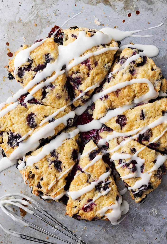 Freeze the scones briefly while preheating the oven, then brush the tops with buttermilk and sprinkle with coarse sugar if using.