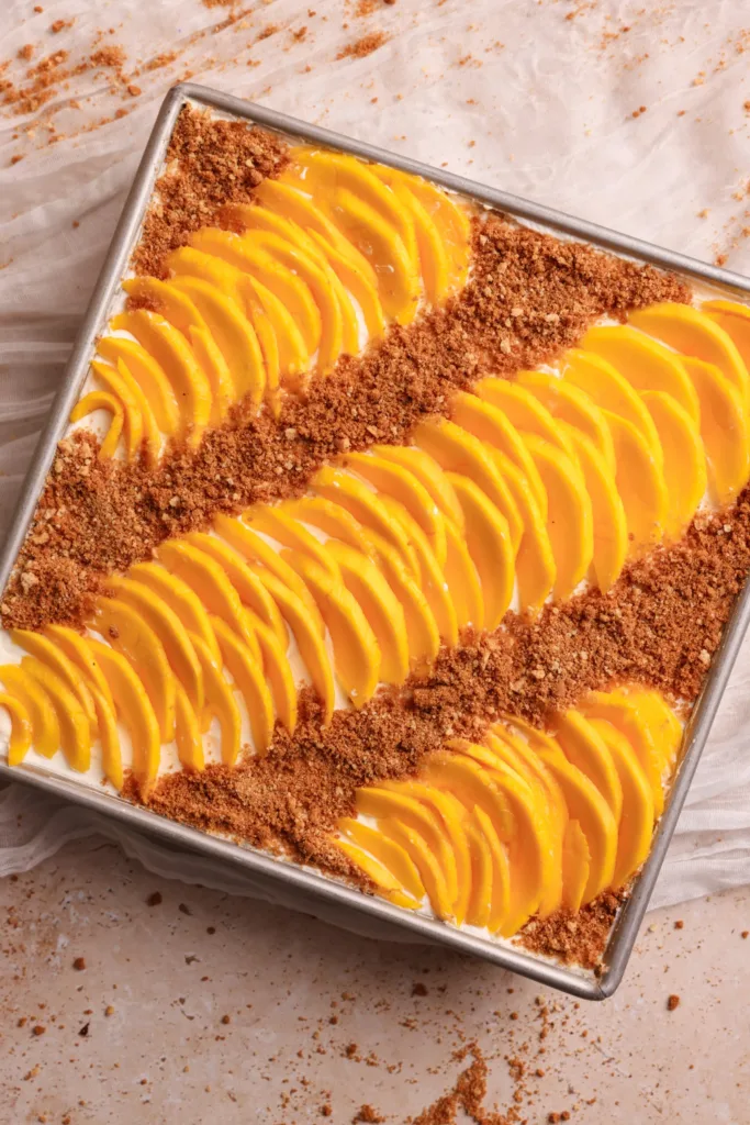 Cover the pan tightly with cling wrap and refrigerate overnight until fully set and easy to slice.
